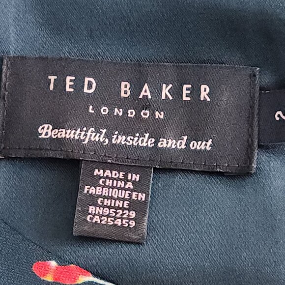 Ted Baker Harleem Fourties Bloom Pleaded Dress Size 2 (6/US) - Picture 7 of 10